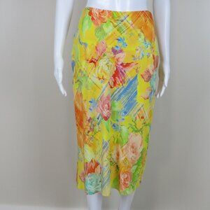 NEW Ralph Lauren Purple Label Floral Silk Midi Skirt Lined Sizes 4 and 6